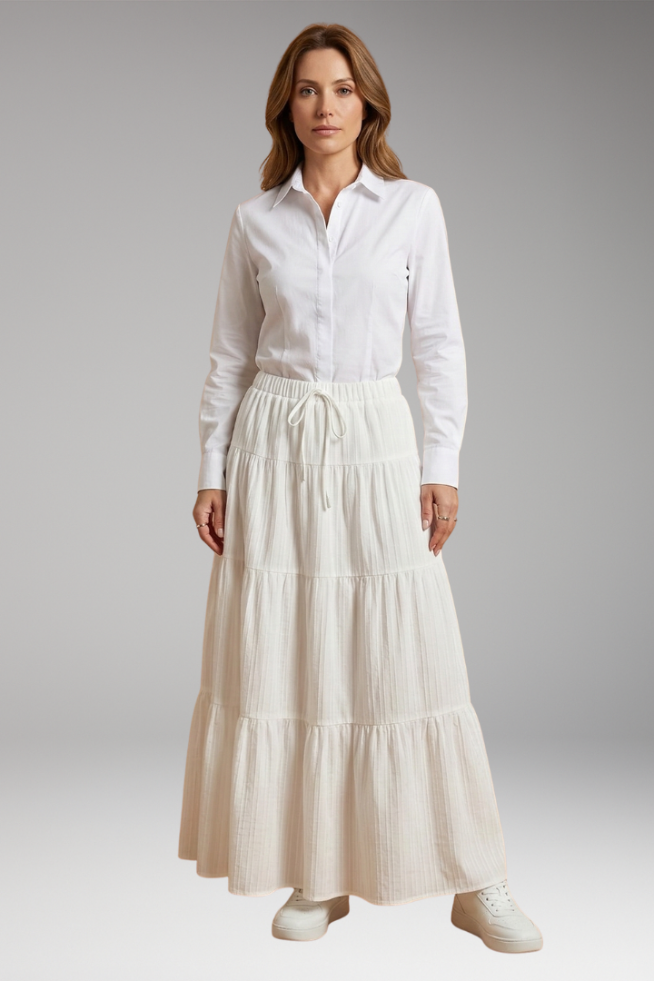 Women’s Skirt with Tiered Layers and Waistband