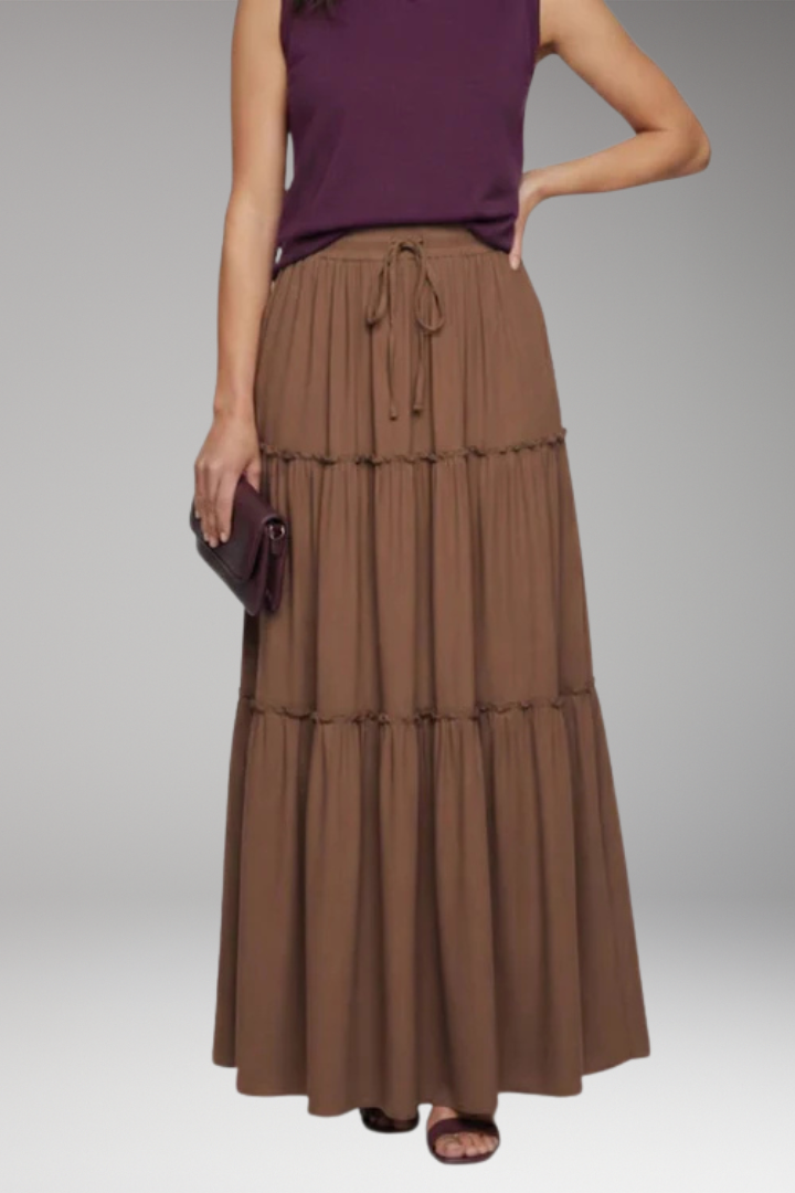 Women’s Skirt with Tiered Layers and Waistband