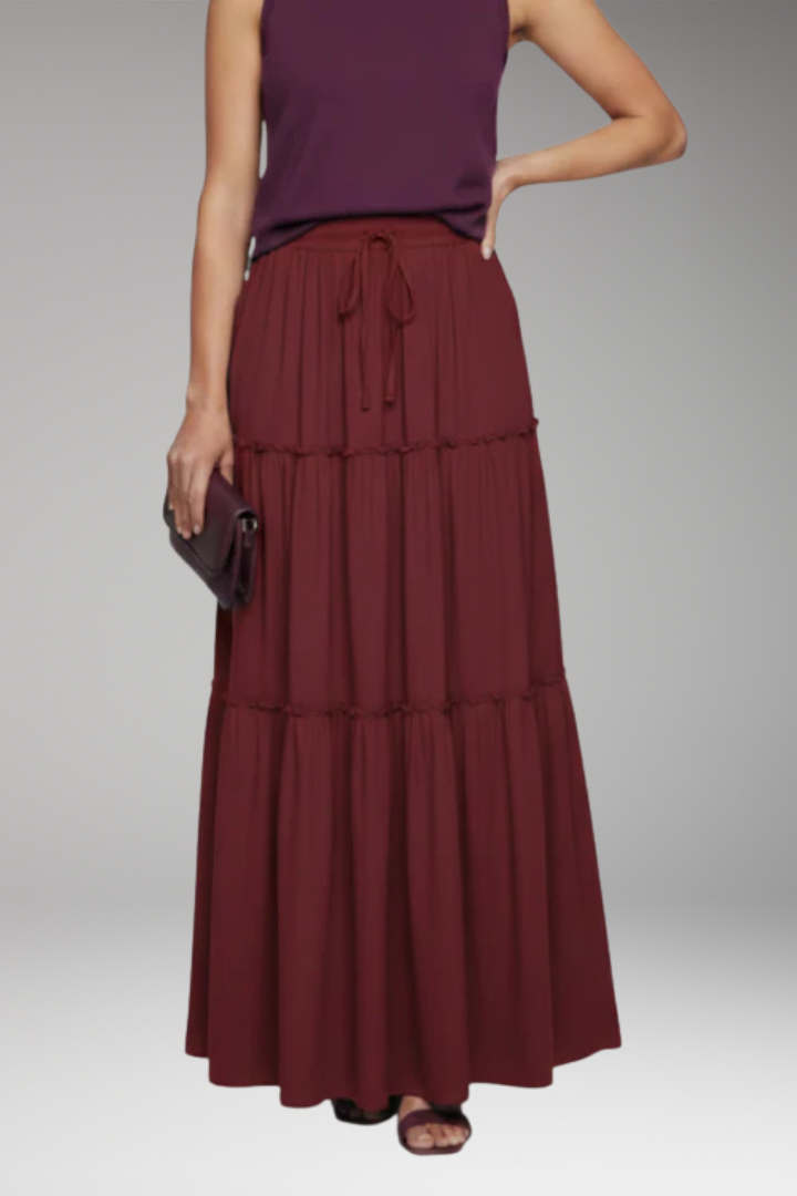 Women’s Skirt with Tiered Layers and Waistband