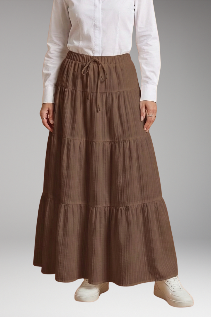 Women’s Skirt with Tiered Layers and Waistband