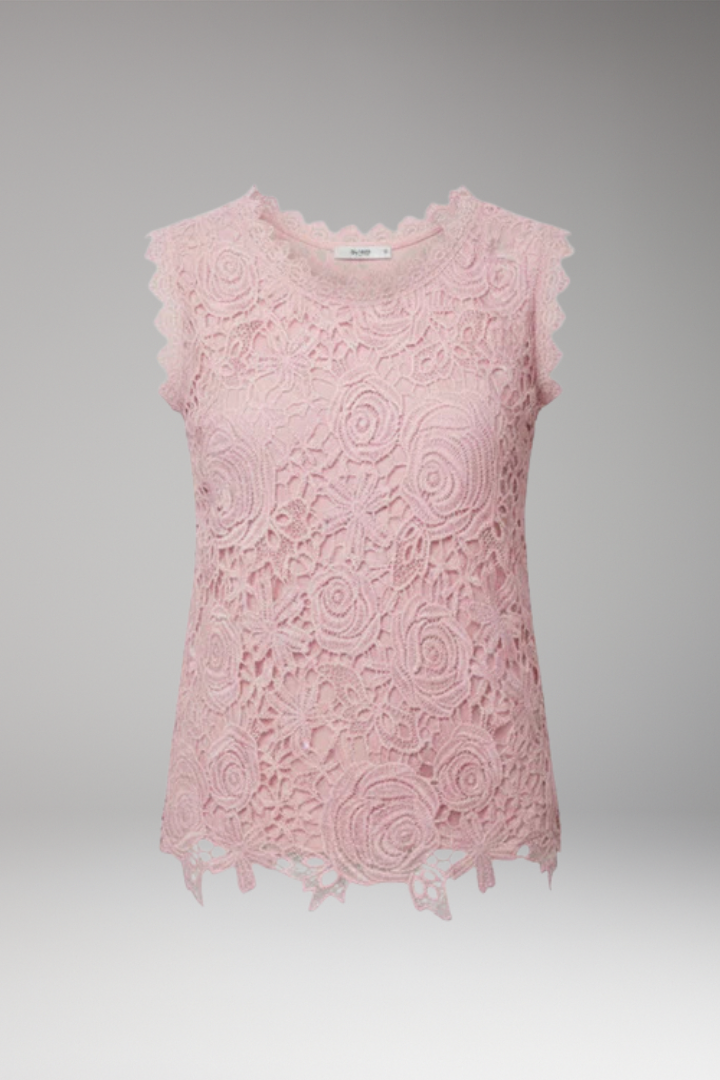 Women's Sleeveless Blouse with Lace Surface