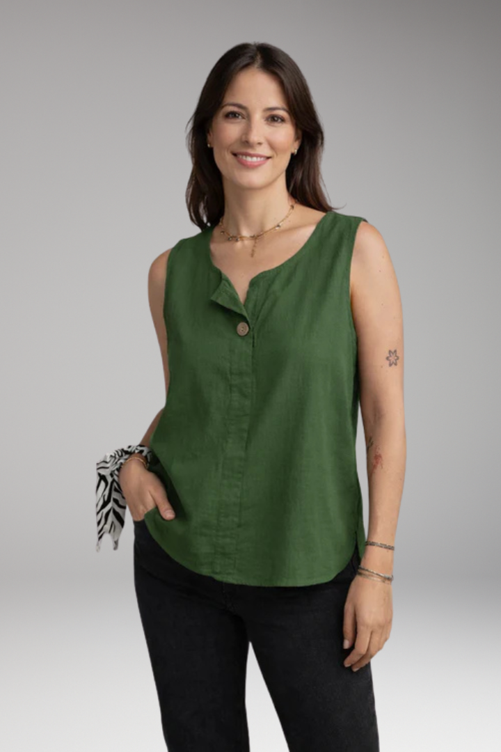 Women's Sleeveless Blouse with Round Neckline