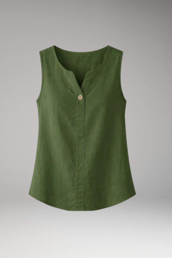 Women's Sleeveless Blouse with Round Neckline