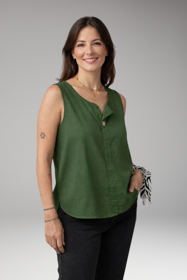 Women's Sleeveless Blouse with Round Neckline