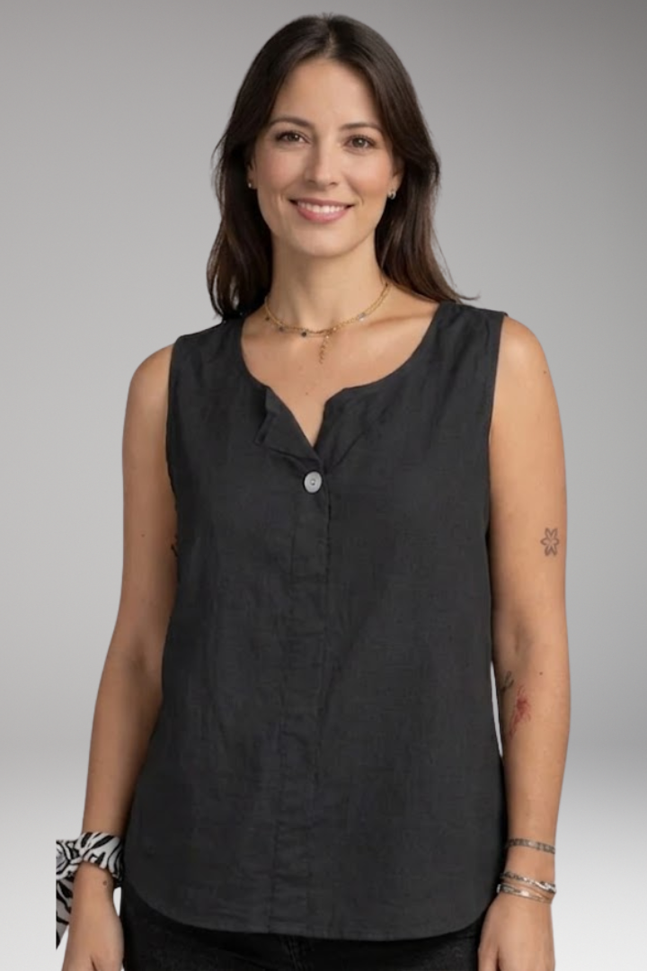 Women's Sleeveless Blouse with Round Neckline