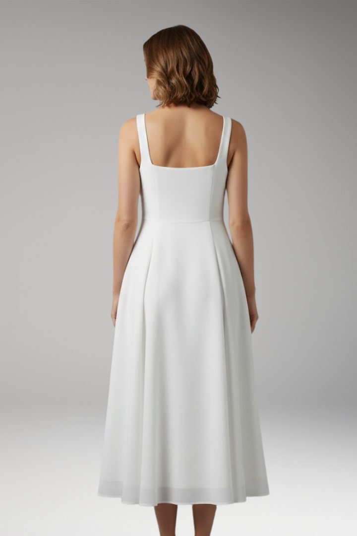 Women’s Sleeveless Solid Colour Dress with Classic Silhouette