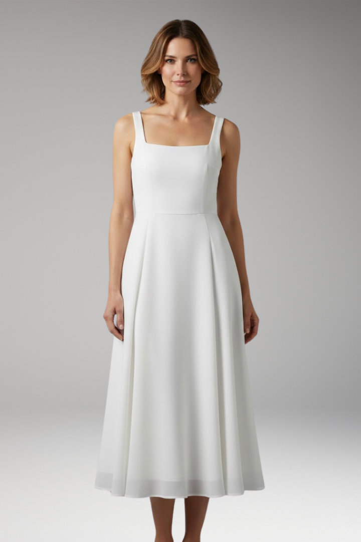 Women’s Sleeveless Solid Colour Dress with Classic Silhouette