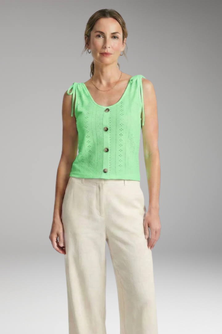 Women's Sleeveless Top with Button Closure