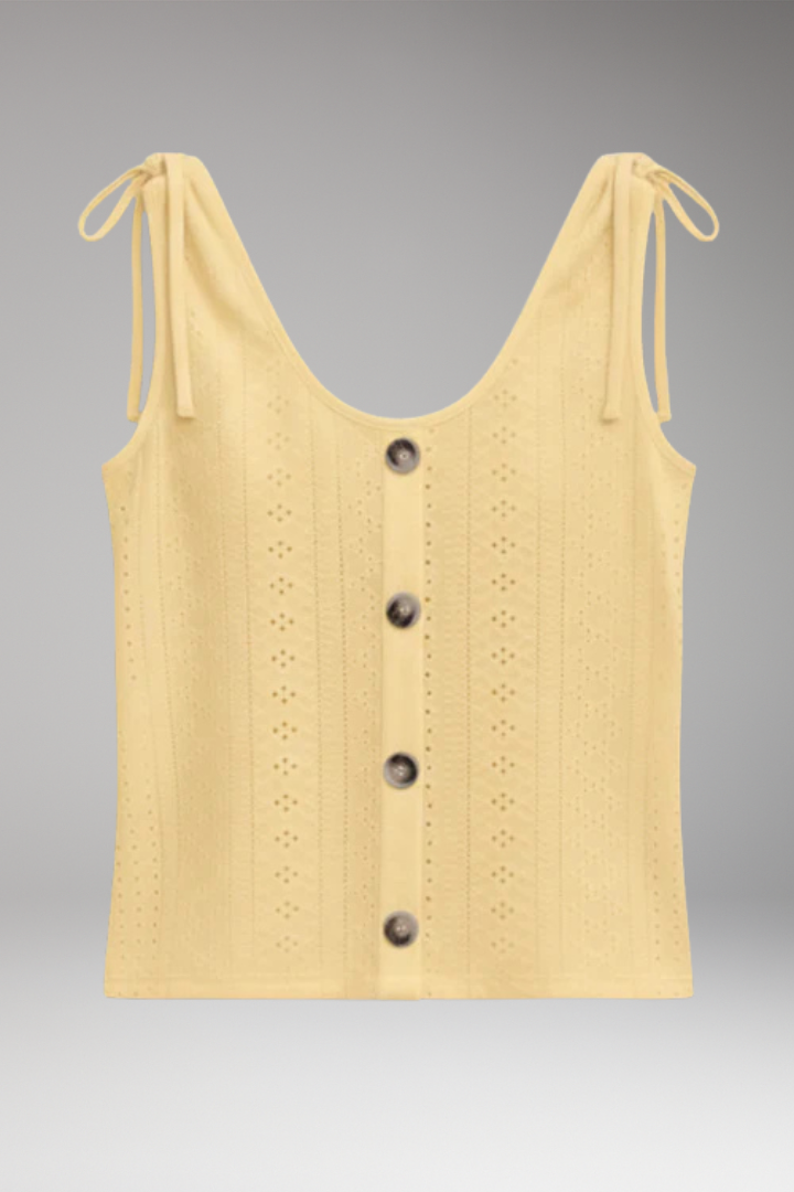 Women's Sleeveless Top with Button Closure