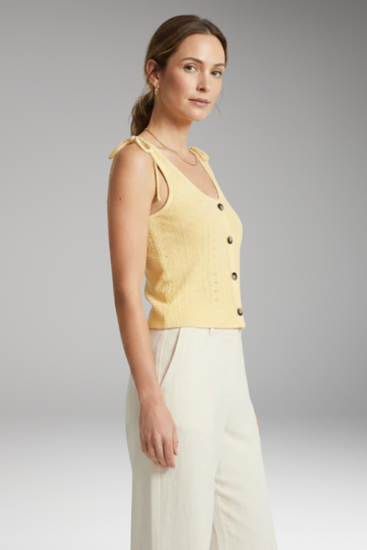 Women's Sleeveless Top with Button Closure