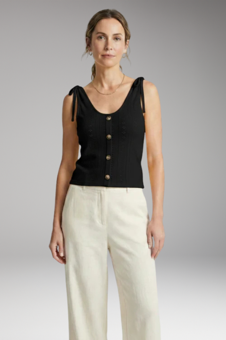 Women's Sleeveless Top with Button Closure