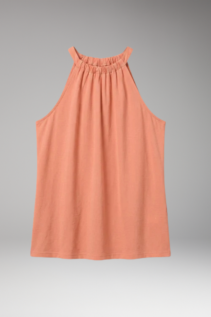 Women's Sleeveless Top with Halter Neck and Ruffled Hem