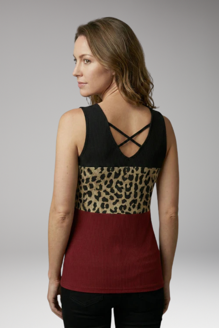 Women's Sleeveless Top with Pattern Panel