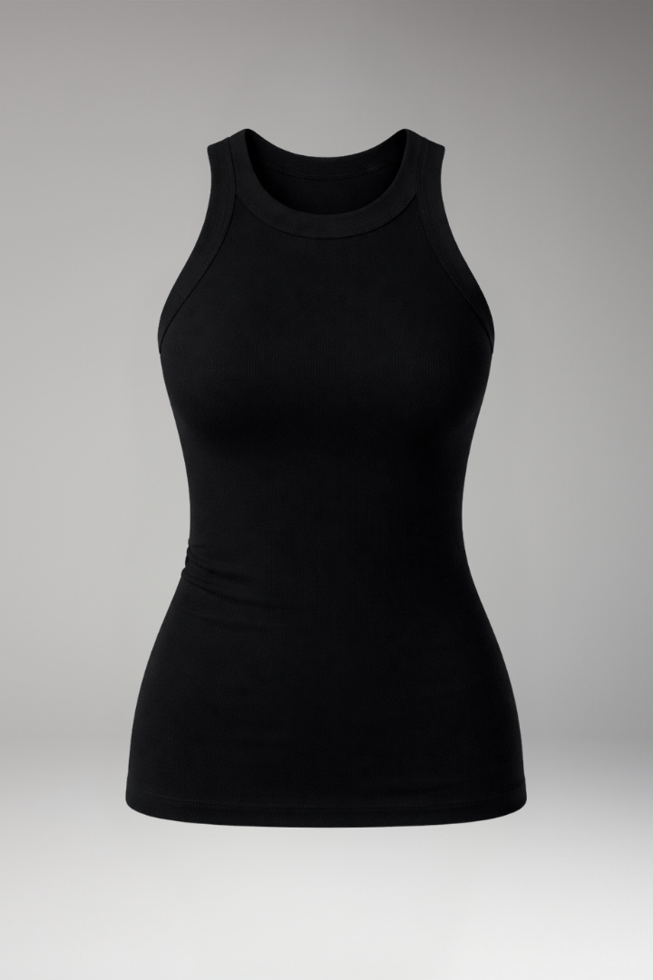 Women’s Sleeveless Top with Round Neck and Plain Surface
