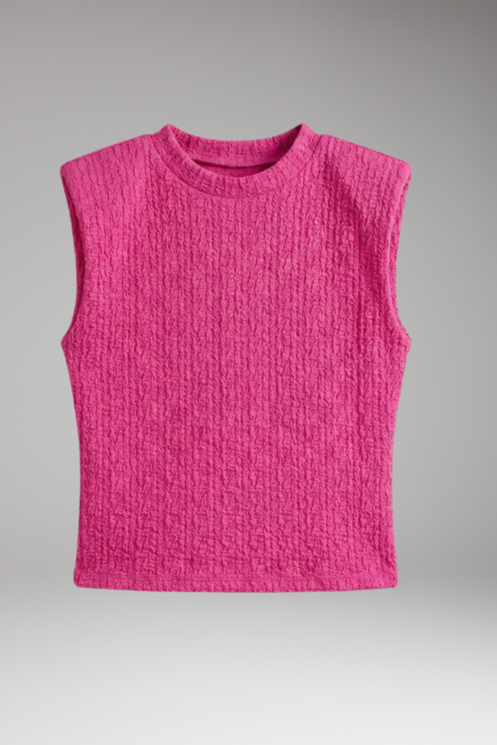 Women's Sleeveless Top with Textured Surface