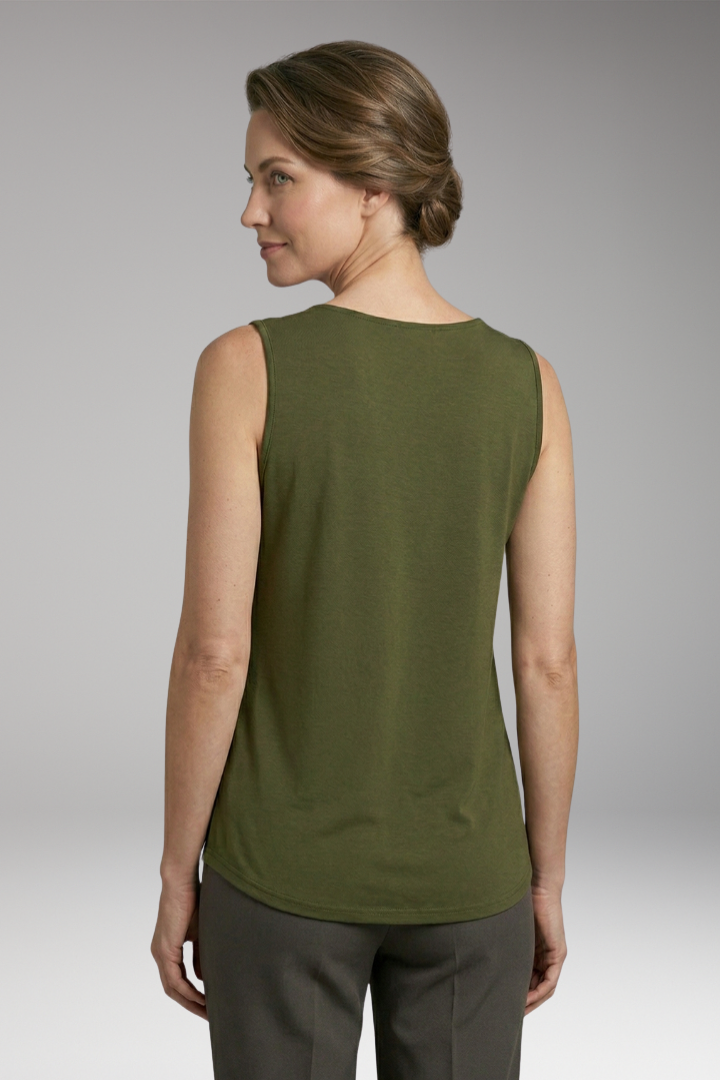 Women’s Sleeveless Top with V-Neck and Relaxed Fit