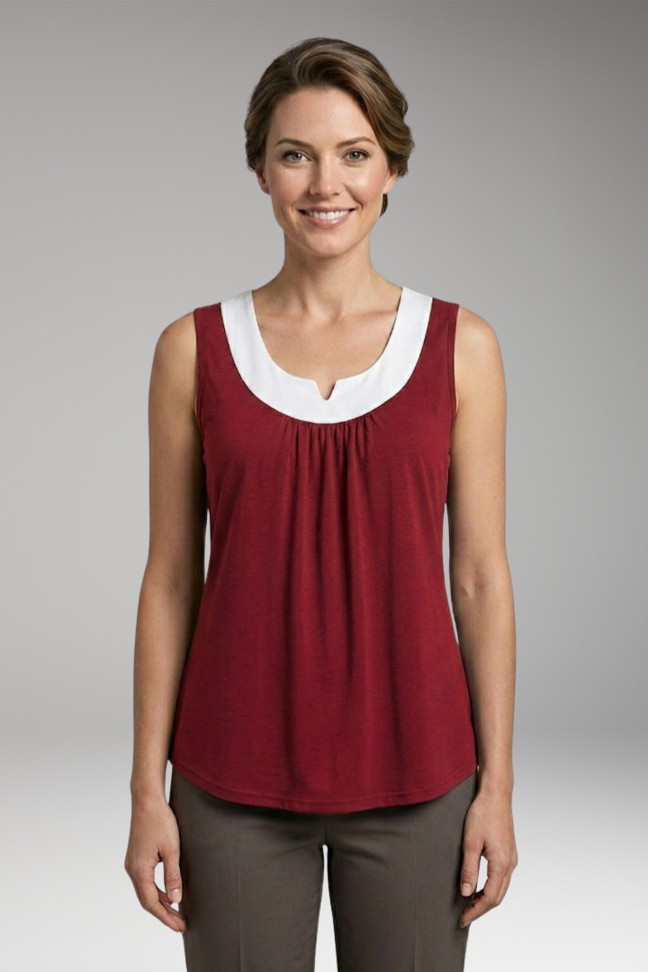 Women’s Sleeveless Top with V-Neck and Relaxed Fit