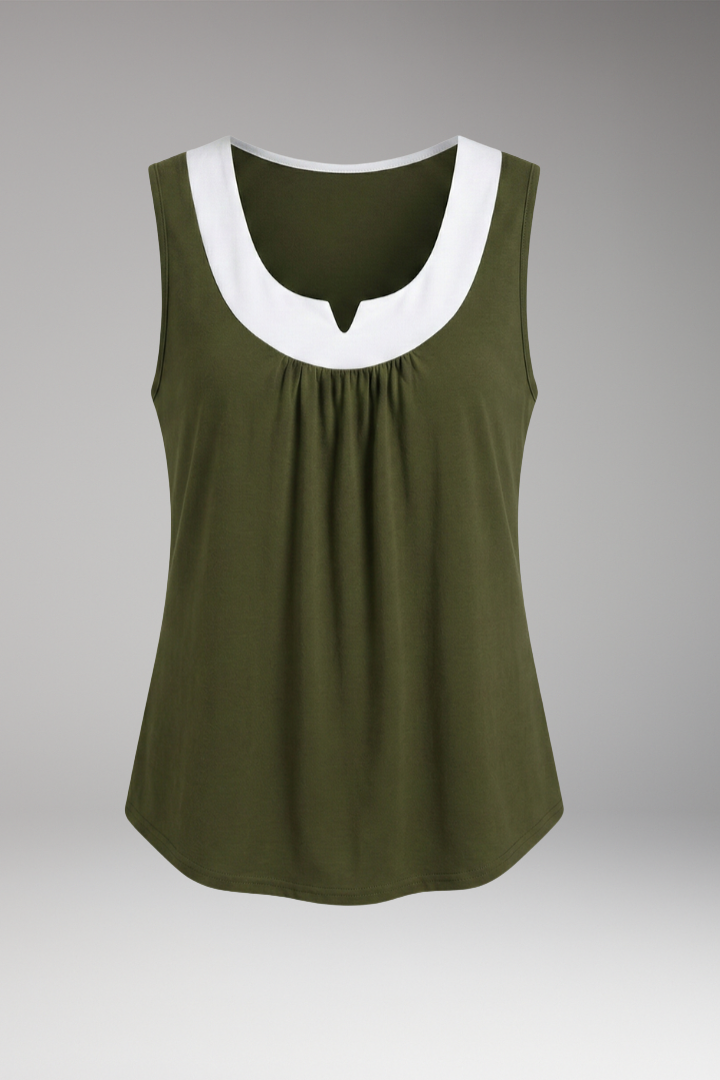Women’s Sleeveless Top with V-Neck and Relaxed Fit