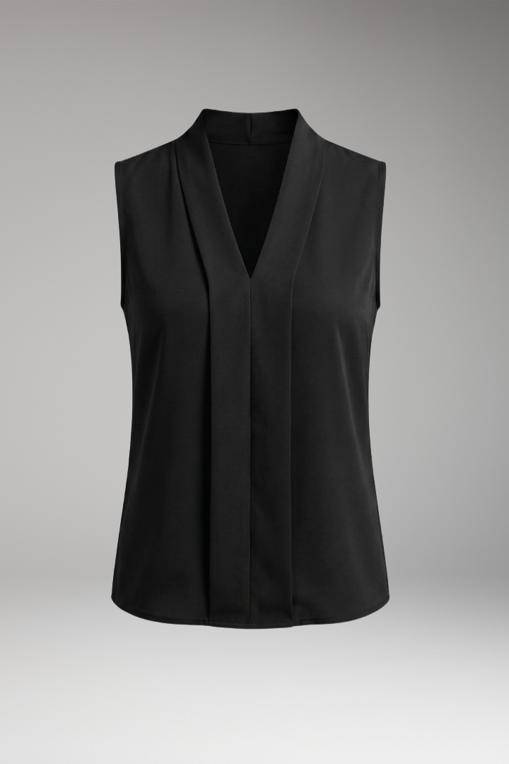 Women’s Sleeveless Top with V-Neck and Tailored Fit