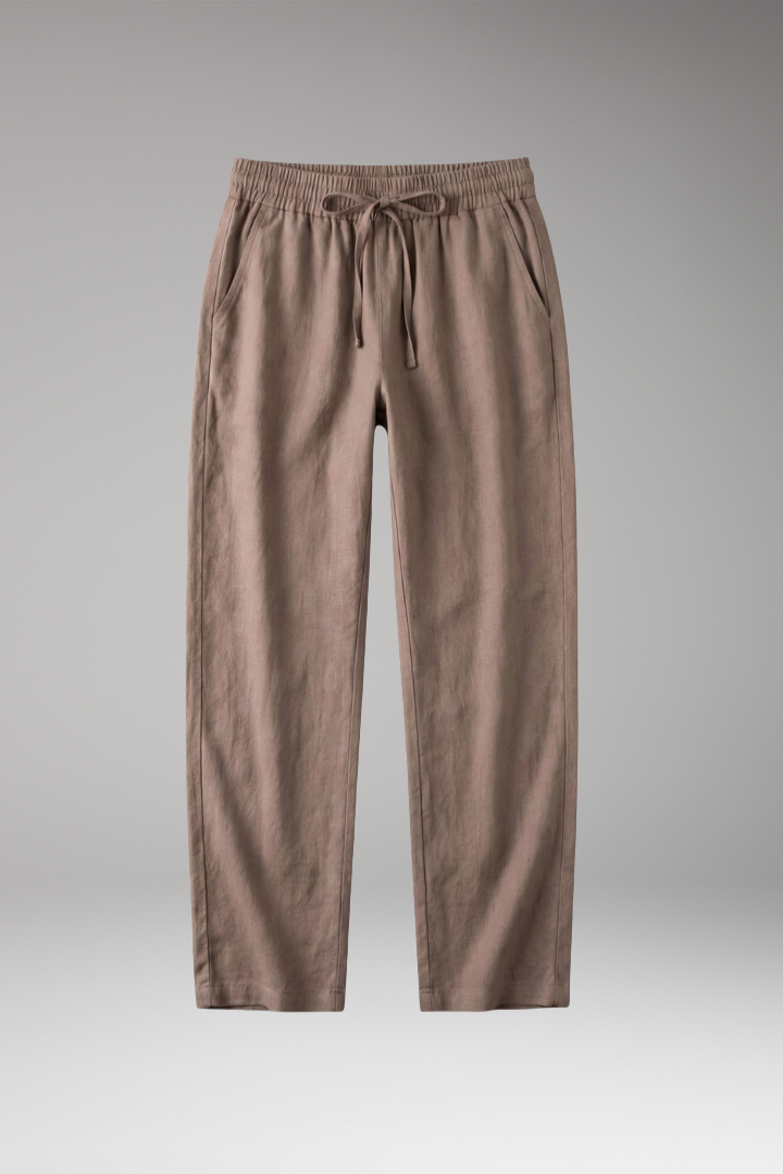 Women's Straight Leg Trousers with Elastic Waist
