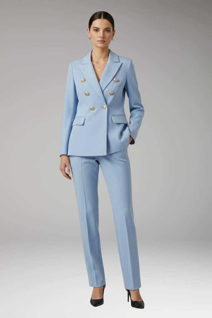 Women’s Suit with Notched-Lapel Jacket and Straight Trousers