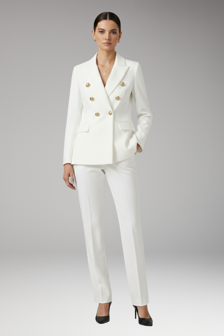 Women’s Suit with Notched-Lapel Jacket and Straight Trousers