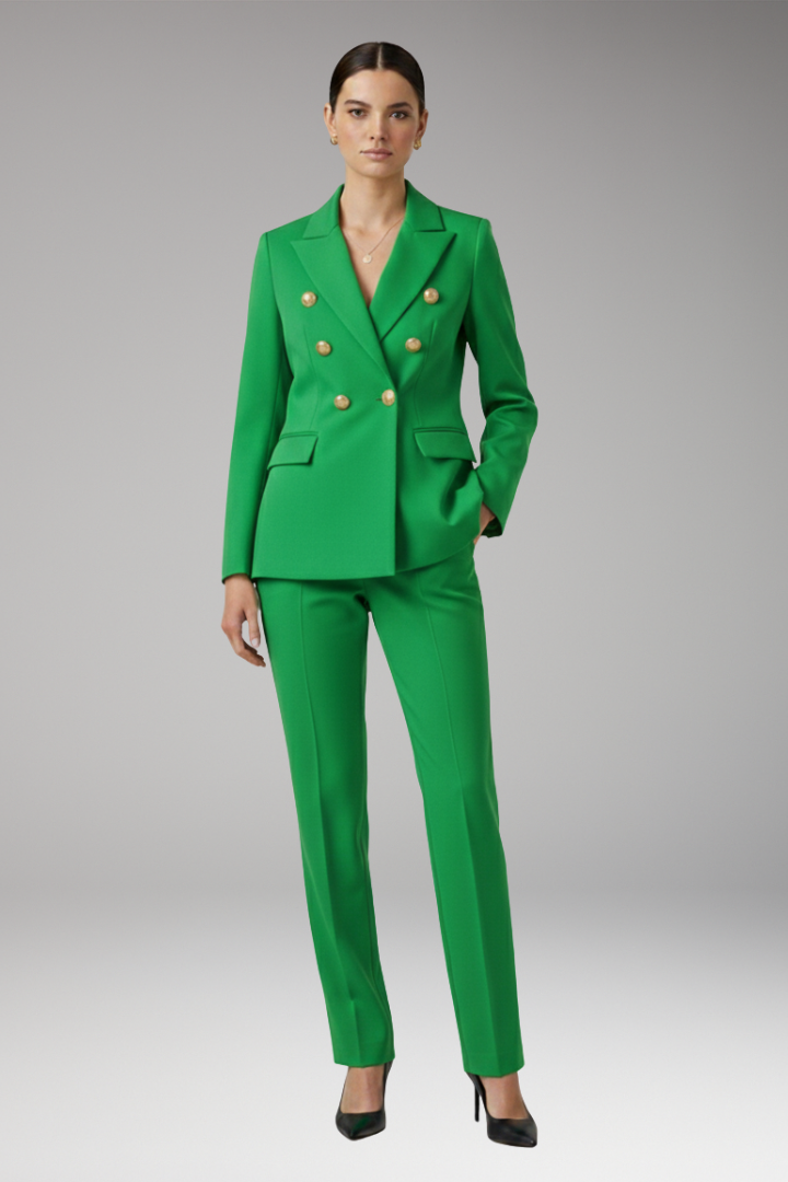 Women’s Suit with Notched-Lapel Jacket and Straight Trousers