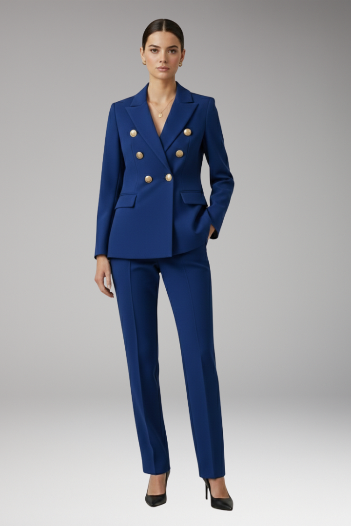 Women’s Suit with Notched-Lapel Jacket and Straight Trousers