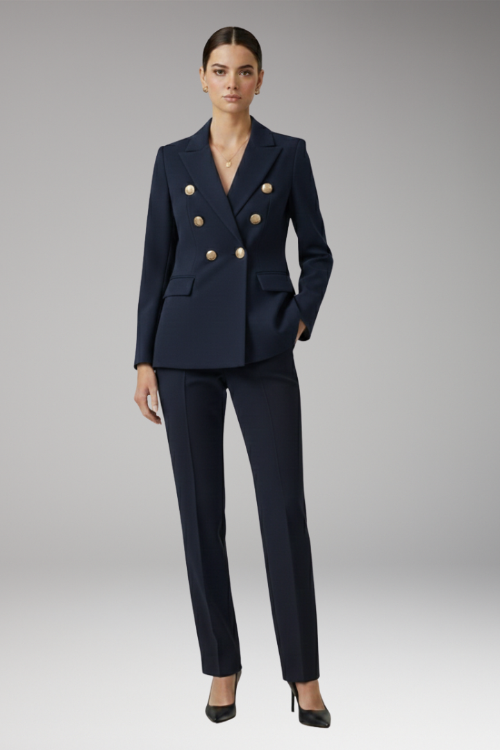 Women’s Suit with Notched-Lapel Jacket and Straight Trousers