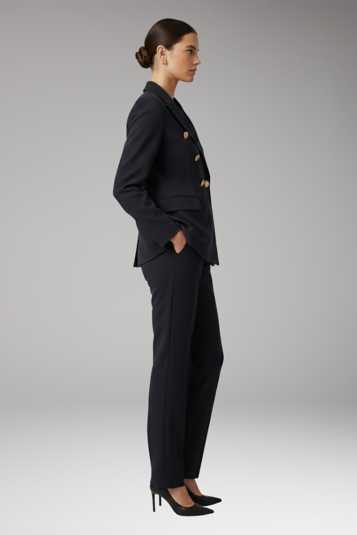 Women’s Suit with Notched-Lapel Jacket and Straight Trousers