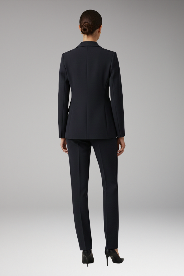 Women’s Suit with Notched-Lapel Jacket and Straight Trousers