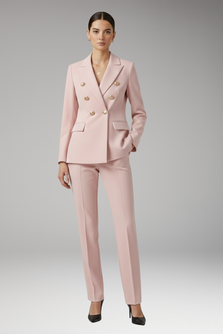 Women’s Suit with Notched-Lapel Jacket and Straight Trousers