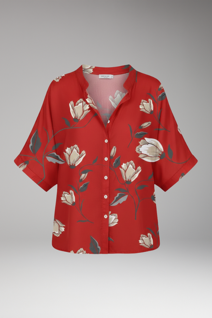 Women's Summer Blouse with Lightweight Fabric and Relaxed Fit