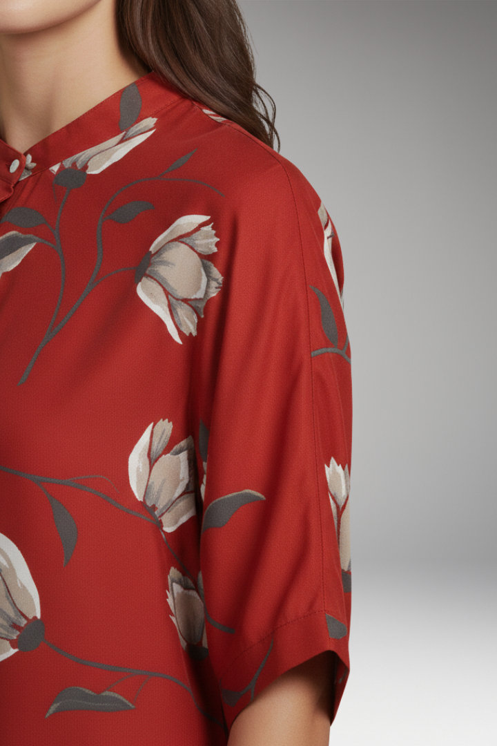 Women's Summer Blouse with Lightweight Fabric and Relaxed Fit