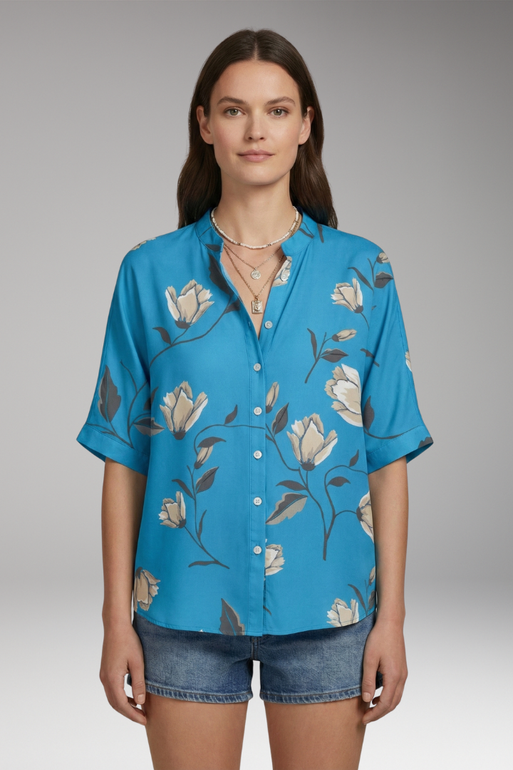 Women's Summer Blouse with Lightweight Fabric and Relaxed Fit