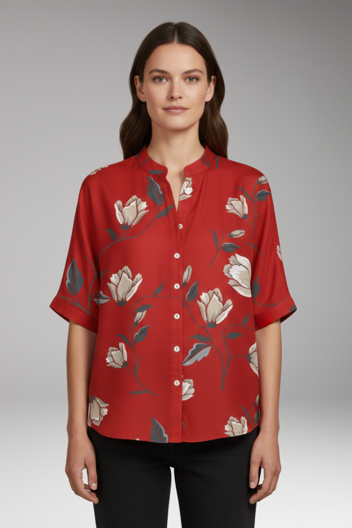 Women's Summer Blouse with Lightweight Fabric and Relaxed Fit