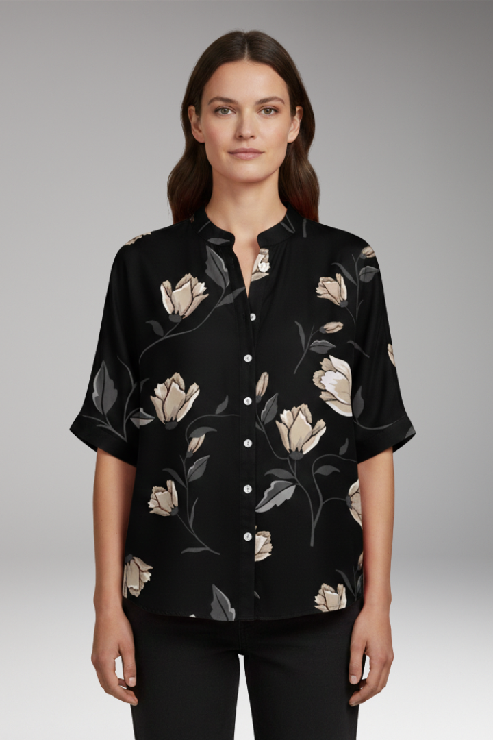 Women's Summer Blouse with Lightweight Fabric and Relaxed Fit