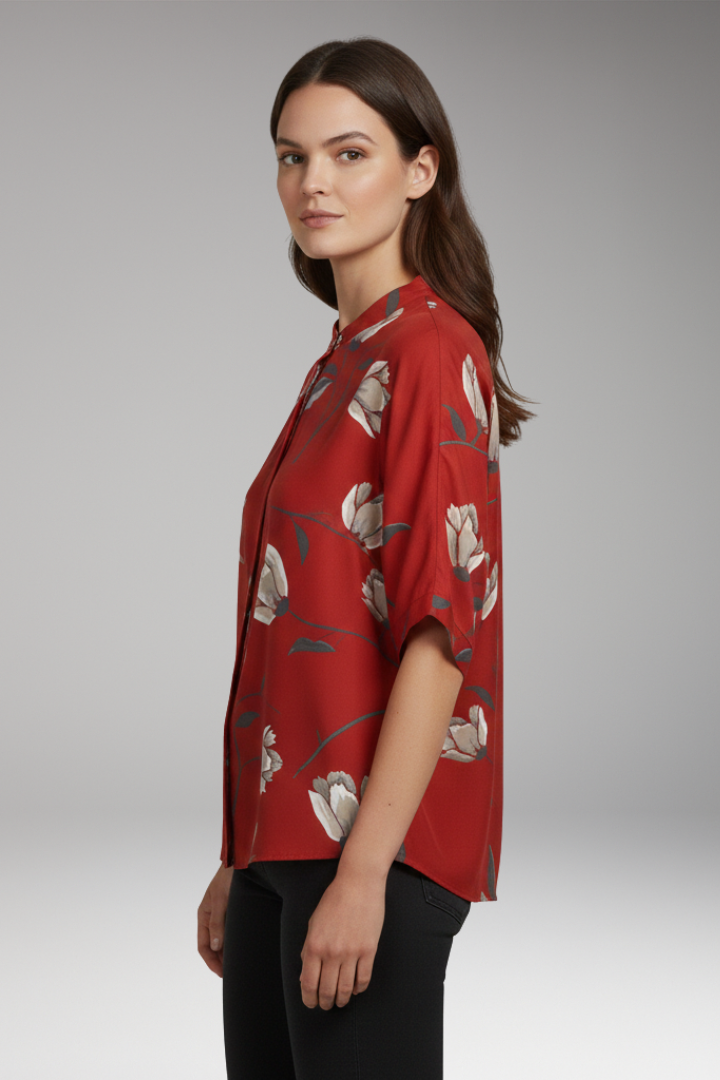 Women's Summer Blouse with Lightweight Fabric and Relaxed Fit
