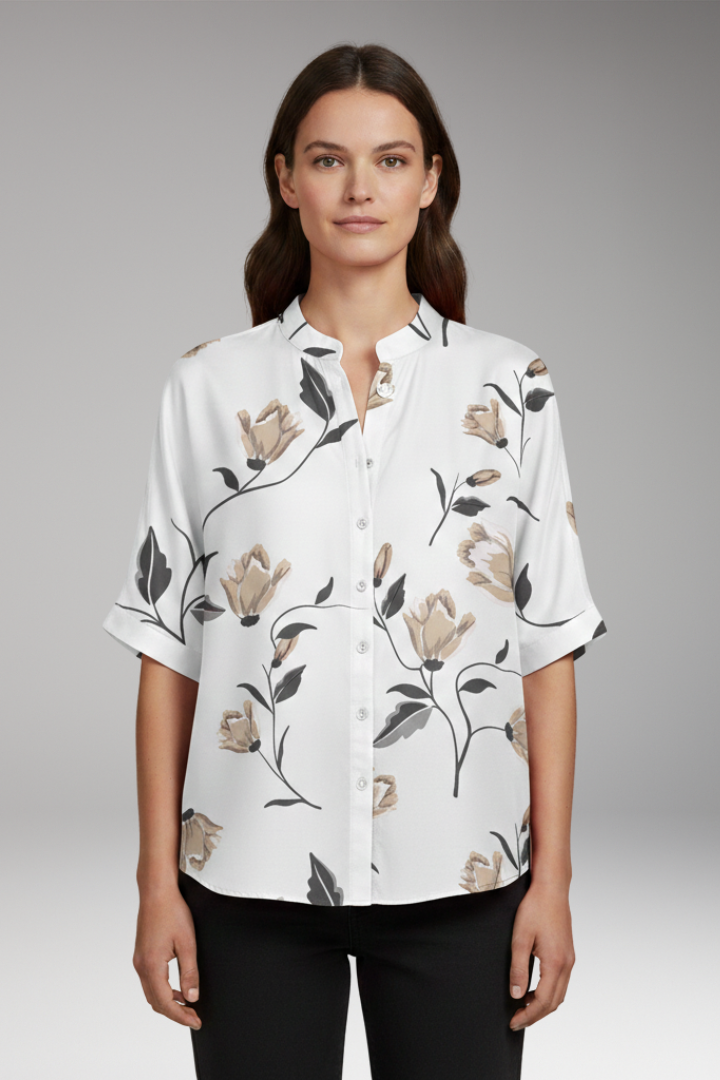 Women's Summer Blouse with Lightweight Fabric and Relaxed Fit