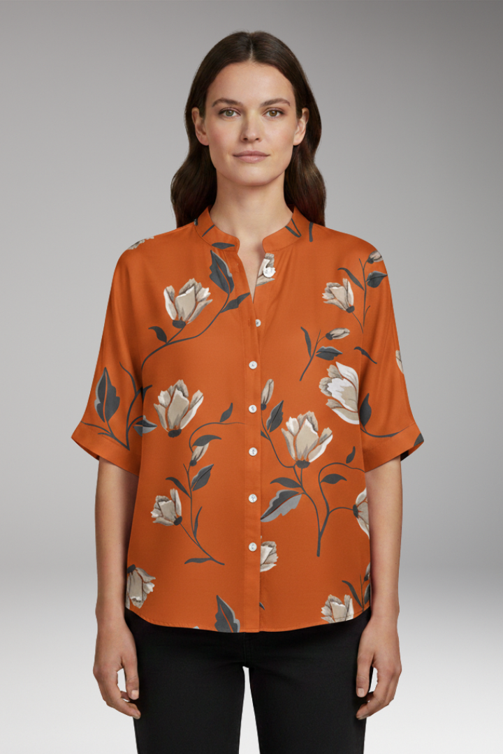 Women's Summer Blouse with Lightweight Fabric and Relaxed Fit