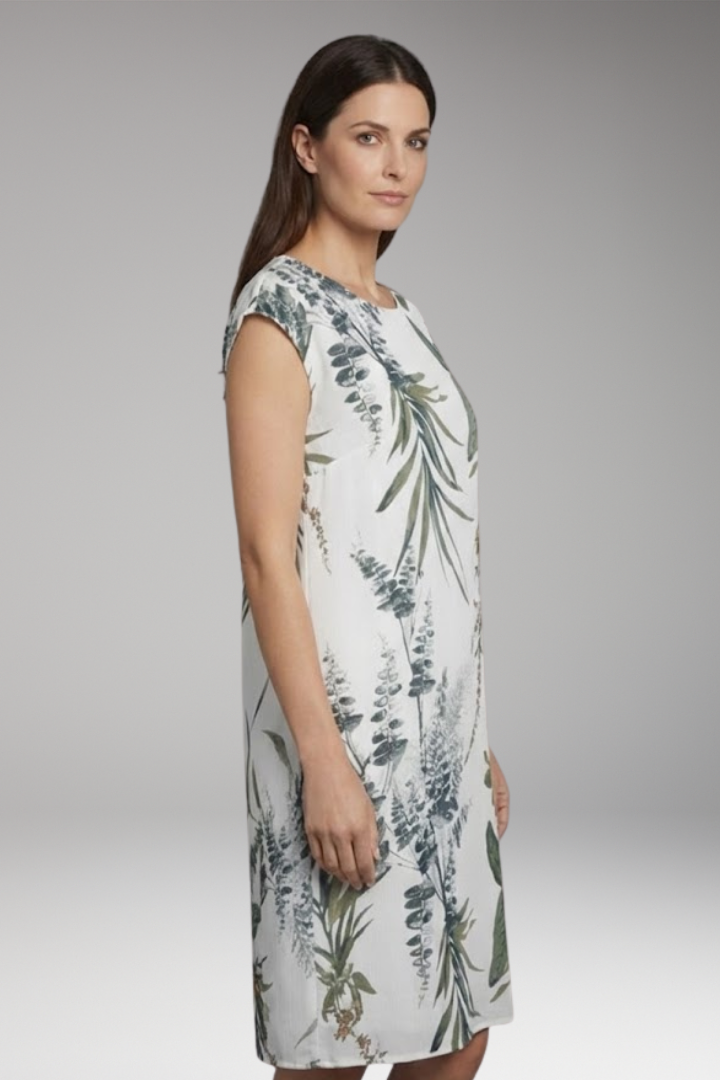 Women's Summer Dress with Round Neck and Printed Pattern