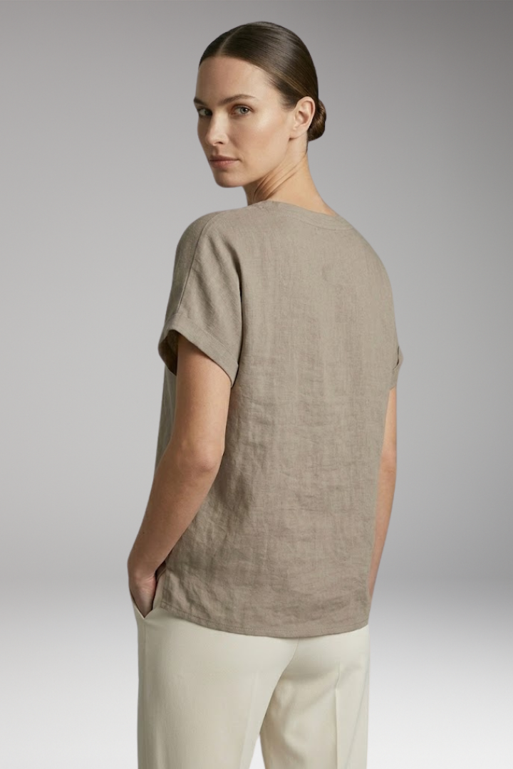 Women’s Summer T-Shirt with V-Neck and Loose Fit