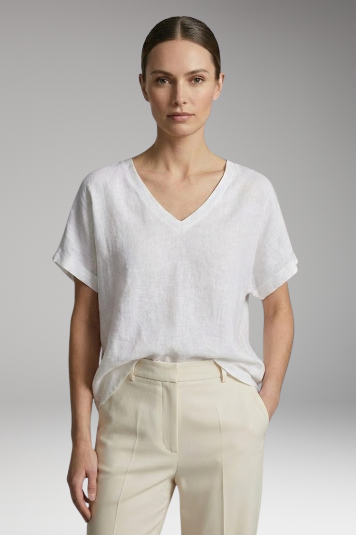 Women’s Summer T-Shirt with V-Neck and Loose Fit
