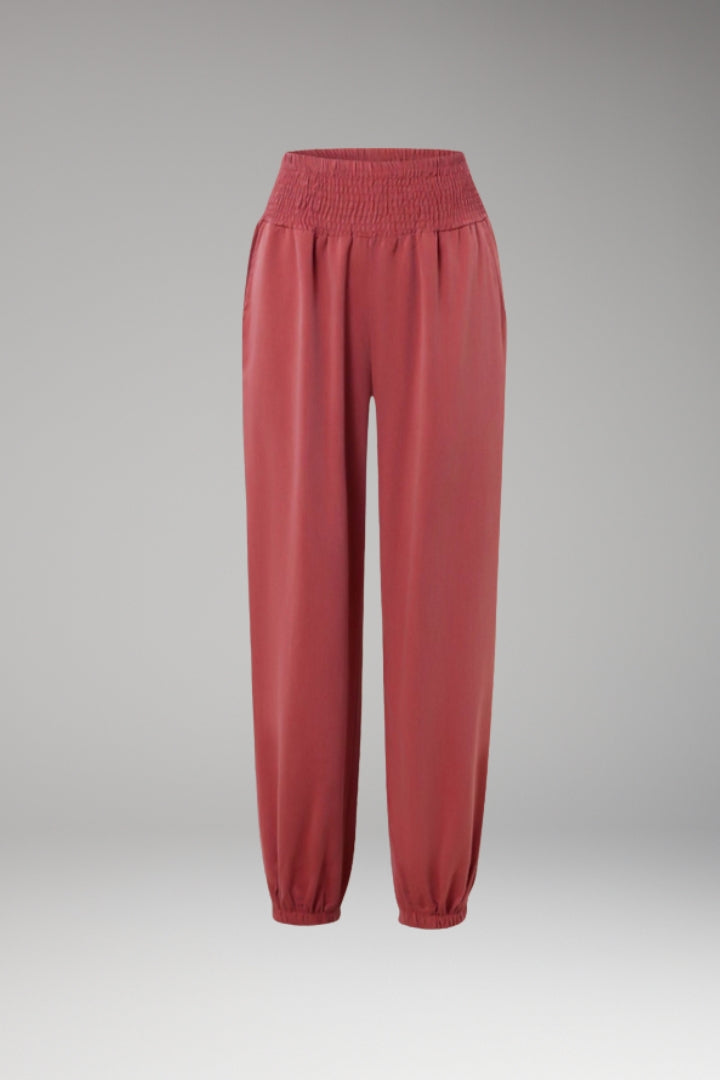 Women’s Summer Trousers with Smocked Waistband and Elastic Ankle Cuffs