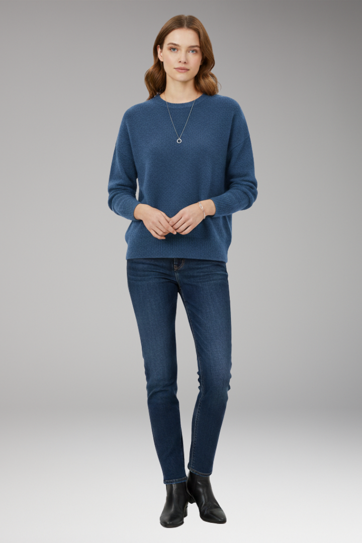 Women’s Jumper with Crew Neckline and Long Sleeves