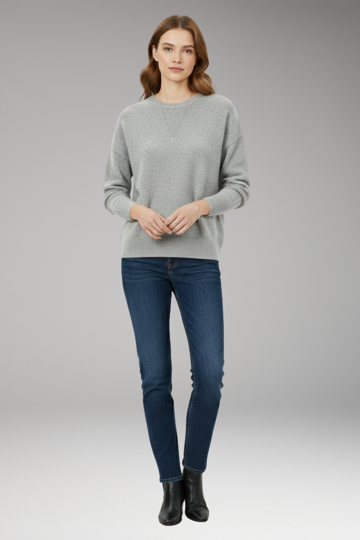 Women’s Jumper with Crew Neckline and Long Sleeves