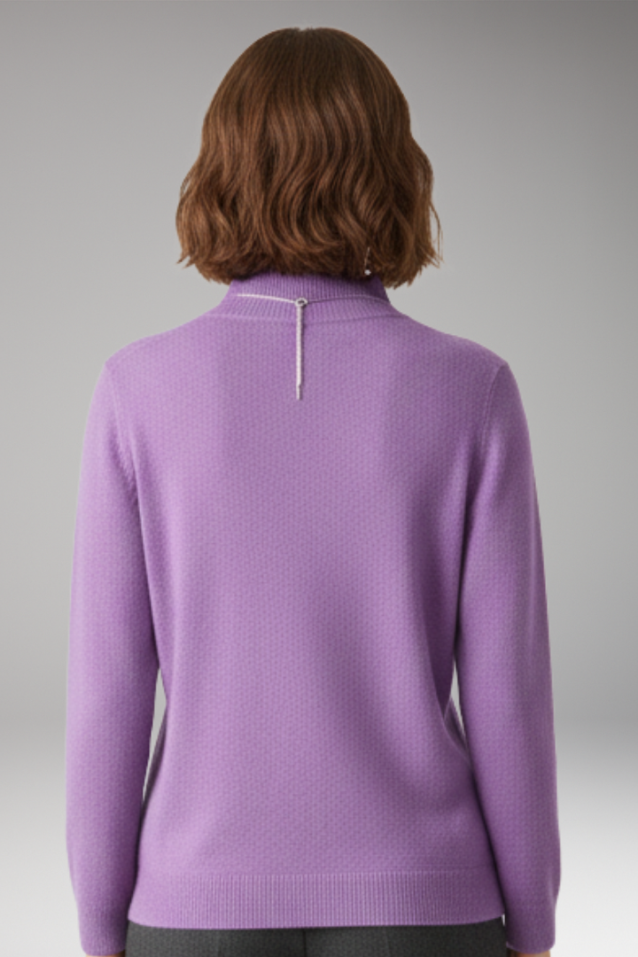 Women’s Jumper with High Neck and Knitted Surface