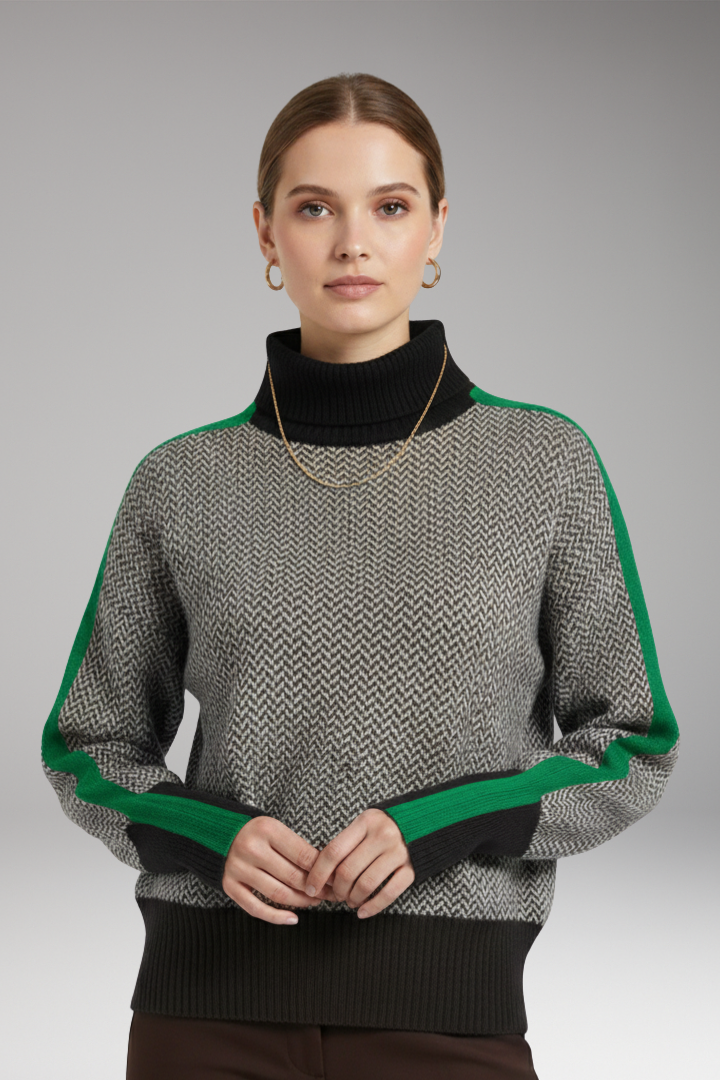 Women’s Jumper with High Neck and Long Sleeves