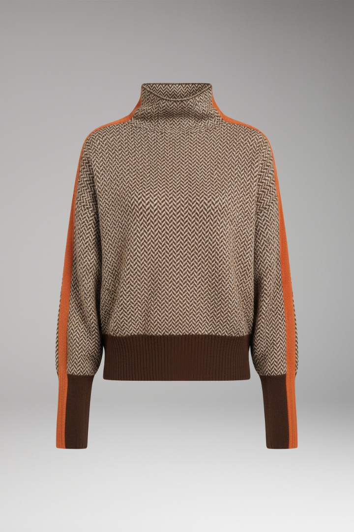 Women’s Jumper with High Neck and Long Sleeves