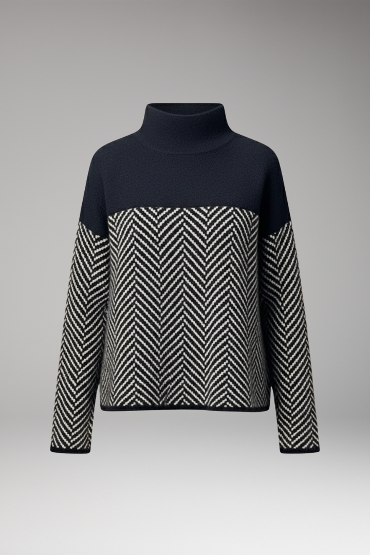 Women’s Jumper with Stand-Up Collar and Long Sleeves